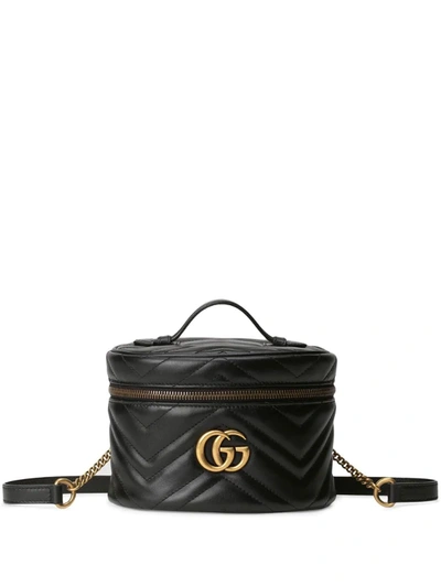 Gucci Gg Marmont Mini Leather Backpack In Black