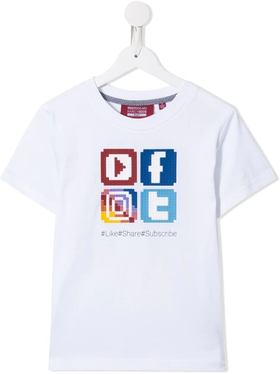 Mostly Heard Rarely Seen 8-bit Kids' Social Media T-shirt In White
