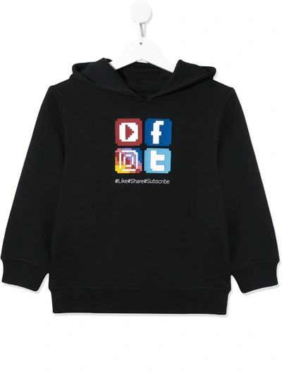 Mostly Heard Rarely Seen 8-bit Kids' Little Boy's & Boy's Social Media Hoodie In Black