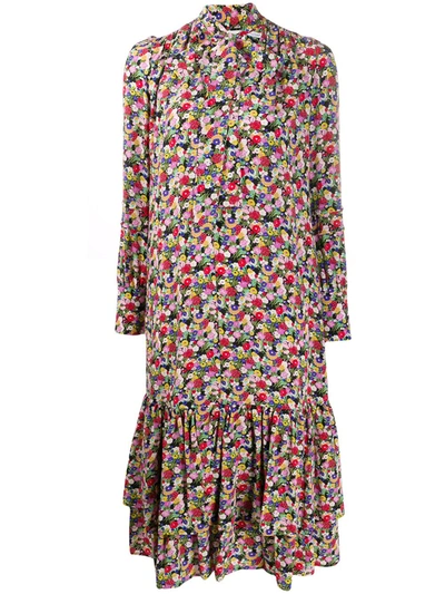 La Doublej Good Witch Floral-print Silk Crepe Dress In Granny