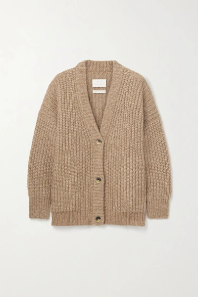 Lauren Manoogian Fisherman Chunky-knit Alpaca-blend Cardigan In Camel