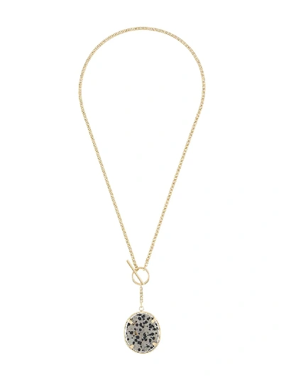 Isabel Marant Spotted-stone Pendant Necklace In Bianco