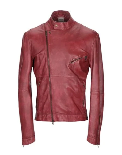 Andrea D'amico Leather Jacket In Brick Red