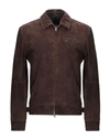 Andrea D'amico Leather Jacket In Dark Brown