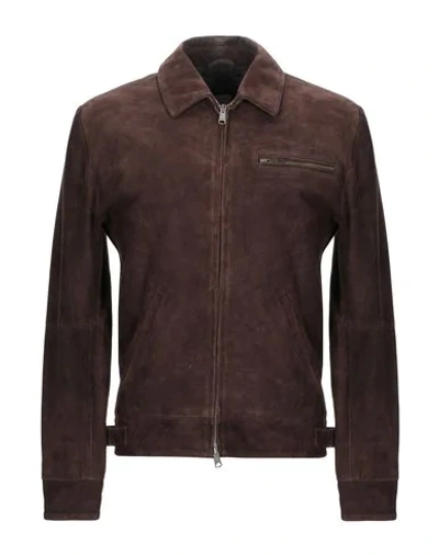 Andrea D'amico Leather Jacket In Dark Brown