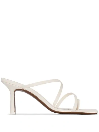 Neous White Venus 80 Leather Sandals In Neutrals