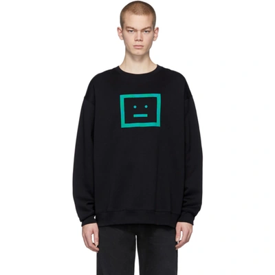 Acne Studios Forba Face-print Cotton-jersey Sweatshirt In Black