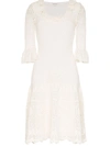 Alexander Mcqueen Ruffled Crocheted Cotton-blend Midi Dress In Neutrals