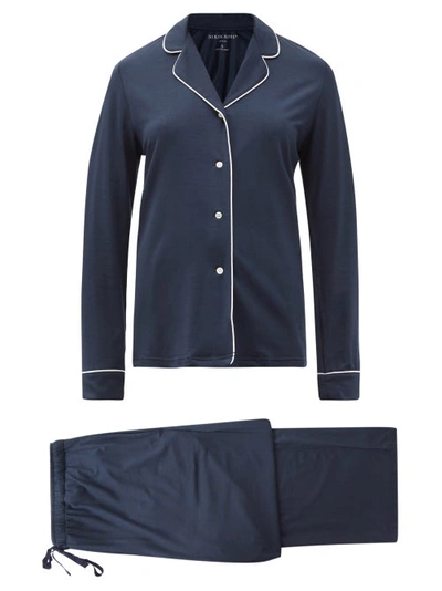 Derek Rose Lara Modal-blend Pyjamas In Lara Micro Modal Stretch Navy