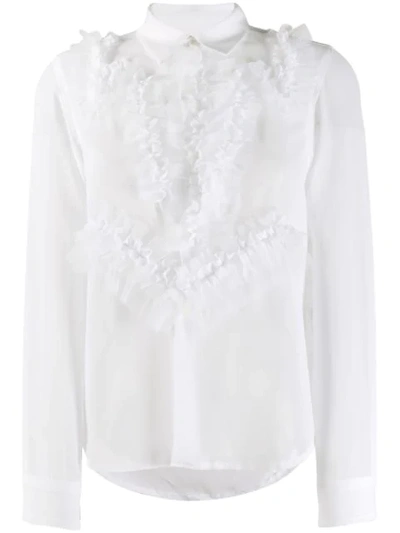 Comme Des Garçons Comme Des Garcons - Ruffle Detail Blouse In White