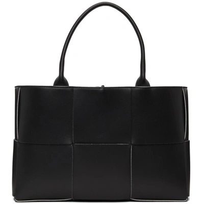 Bottega Veneta Arco Medium Intrecciato Leather Tote In Black