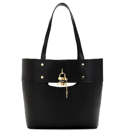Chloé Aby Medium Leather Tote In Black
