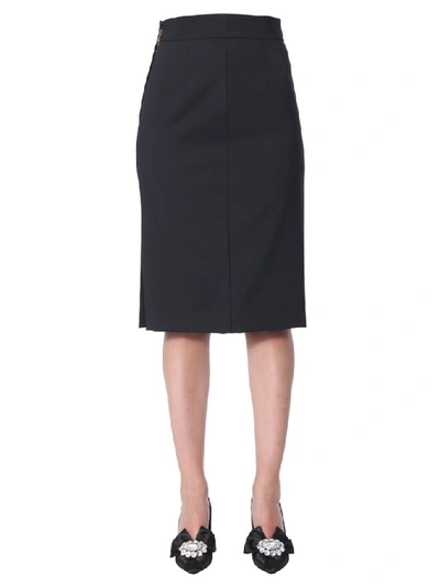 Dolce & Gabbana Midi Pencil Skirt In Black