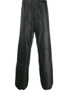 Gr-uniforma Faux Leather Track Pants In Black