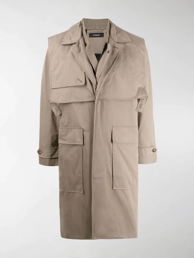 Gr-uniforma Layered Trench Coat In Neutrals