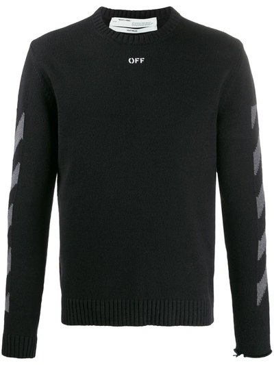 Off-white Off Crewneck Black Melange Grey