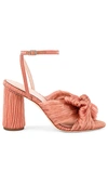 Loeffler Randall Camellia Knot Mule With Ankle Strap In Bermuda Pink In Multi
