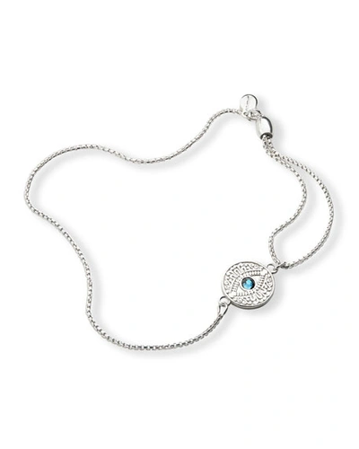 Alex And Ani Evil Eye Pull-chain Bracelet, Blue/silver