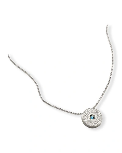 Alex And Ani Evil Eye Adjustable Necklace, Blue/silver