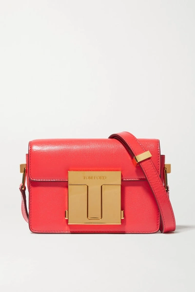 Tom Ford 001 Small Leather Shoulder Bag In Red