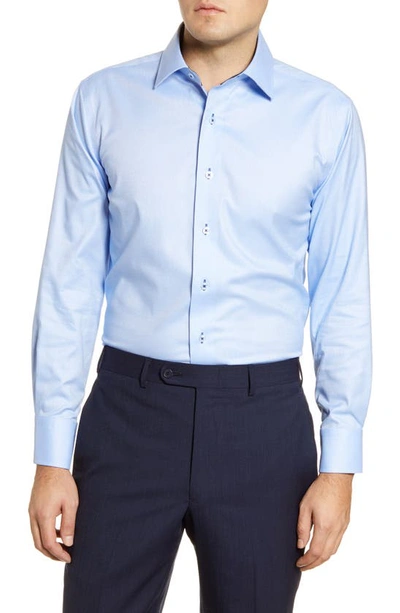 Lorenzo Uomo Trim Fit Oxford Cotton Dress Shirt In Sky Blue