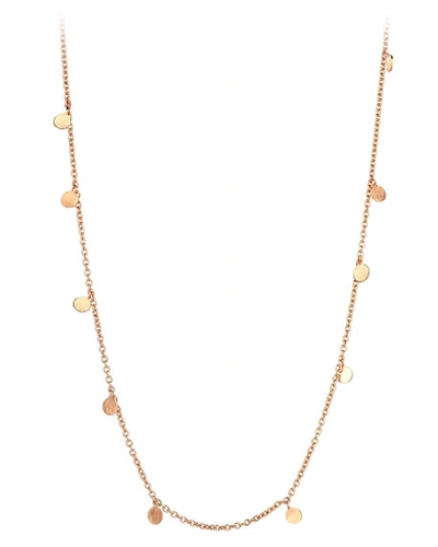 Kismet By Milka Seed Scattered Dangling Circle Necklace In 14k Rose Gold