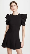 Likely Alia Puff-sleeve A-line Mini Dress In Black