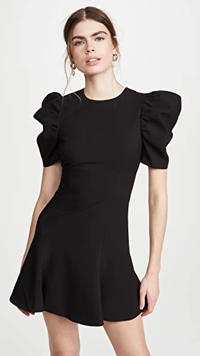 Likely Alia Puff-sleeve A-line Mini Dress In Black