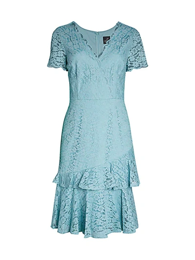 Adrianna Papell Felicity Flounced Lace Dress - 100% Exclusive In Aqualuster