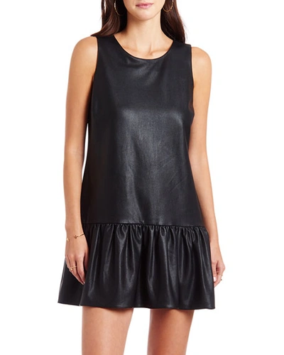 Amanda Uprichard Alejandro Faux-leather Mini Dress In Black