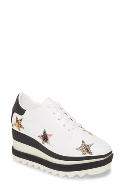 Stella Mccartney Star Platform Wedge Sneaker In White