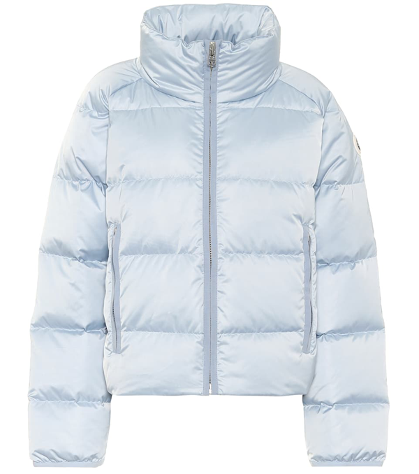 Tory Sport Cropped Performance Satin Down Jacket In Blue | ModeSens