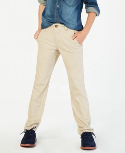 Tommy Hilfiger Kids' Big Boys Academy Chino Pants In Travel Khaki