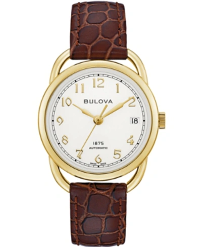 Bulova Limited Edition  Women's Swiss Automatic Joseph  Brown Leather Strap Watch 34.5mm