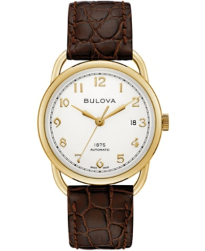 Bulova Limited Edition  Men's Swiss Automatic Joseph  Brown Leather Strap Watch 38.5mm Women's  In White/brown