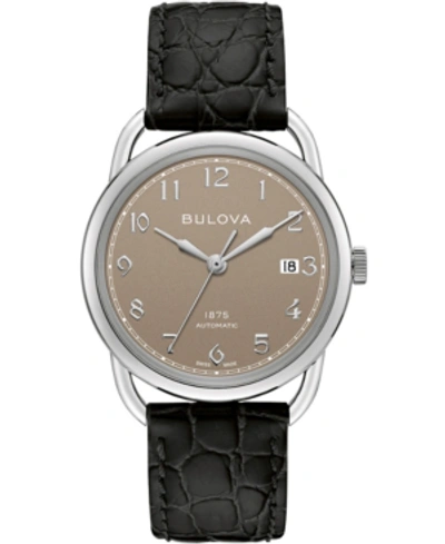 Bulova Limited Edition  Men's Swiss Automatic Joseph  Black Leather Strap Watch 38.5mm