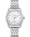 Bulova Limited Edition  Women's Swiss Automatic Joseph  Stainless Steel Bracelet Watch 34.5mm In Silver