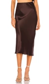 Amanda Uprichard Edie Slip Skirt In Cocoa