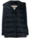 Herno Hooded Down Jacket With Removable Windblocker In Blue
