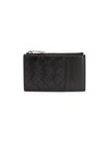Bottega Veneta Women's Zip Leather Card Case In Black
