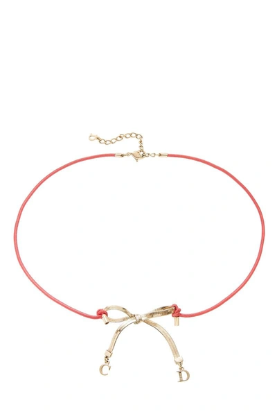Pre-owned Dior Pink & Gold Elastic Choker