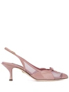 Dolce & Gabbana Slingback Gloss Net High-heeled Shoe In Rosa