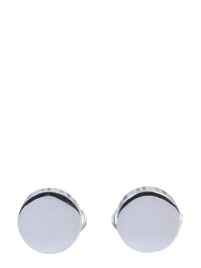 Paul Smith Circular Cufflinks With Multicolored Lines