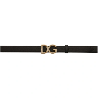 Dolce & Gabbana Dolce And Gabbana Black Small Logo Belt