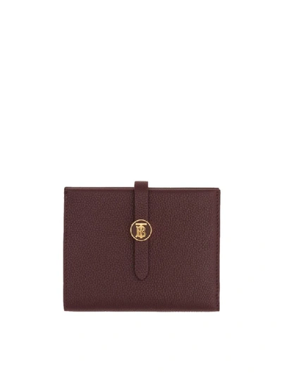 Burberry Bifold Tb Round Wallet In Dark Walnut