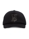 Burberry Tb-embroidered Trucker Cap In Black