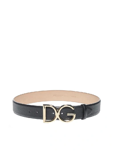 Dolce & Gabbana Logo Belt In Black