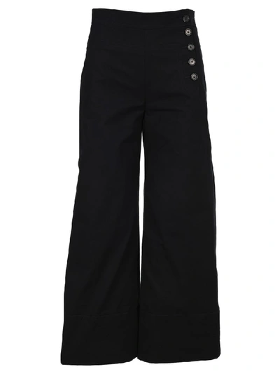 Chloé Chloe Hhigh-rise Wide Leg Trousers In Abyss Blue