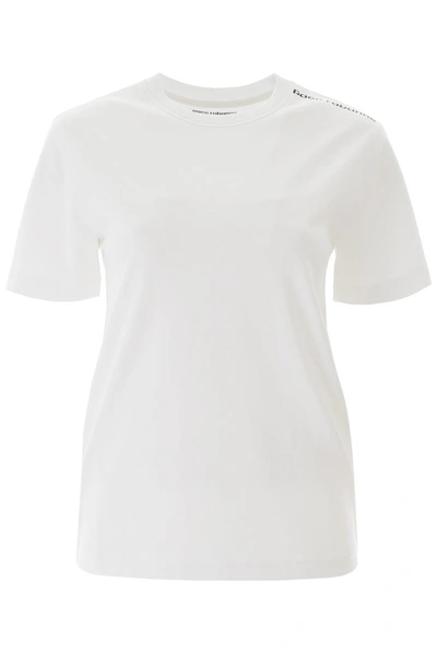Paco Rabanne T-shirt With Logo On One Shoulder In White