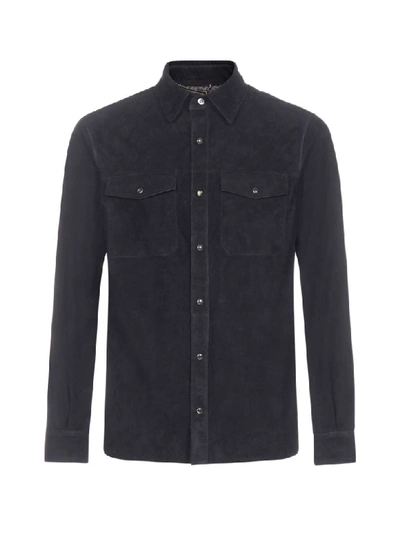 Ajmone Suede Shirt In Extra Noir